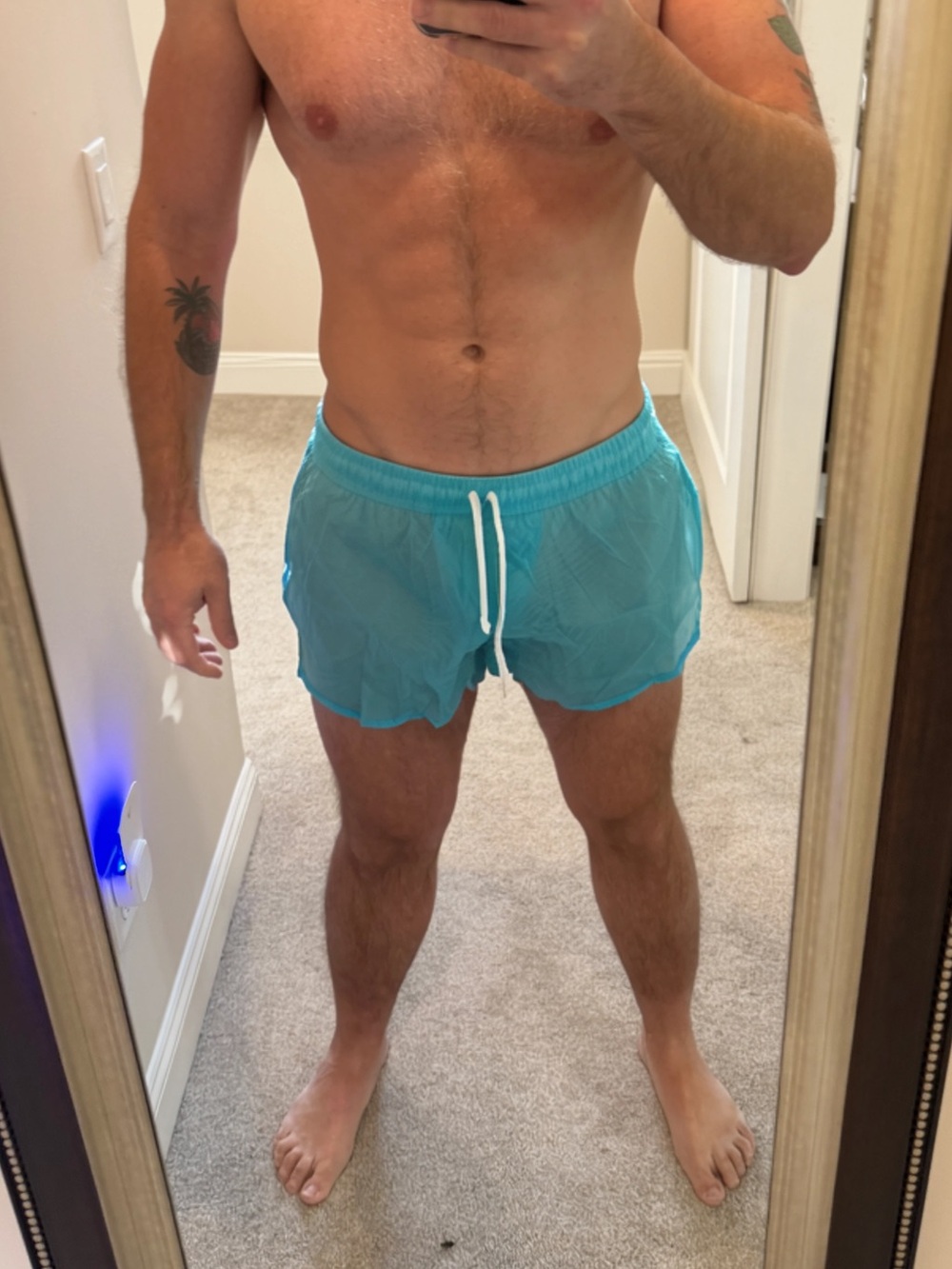 Men's BodyAware Blue Ripstop Nylon running shorts XXL